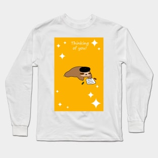 "Thinking of You" Beatnik Sloth Long Sleeve T-Shirt